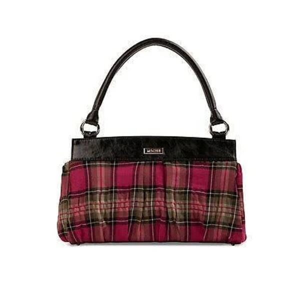 Miche Tori Classic Vintage Red Plaid Scottish Retro Style Chic Purse Handbag - Picture 1 of 4